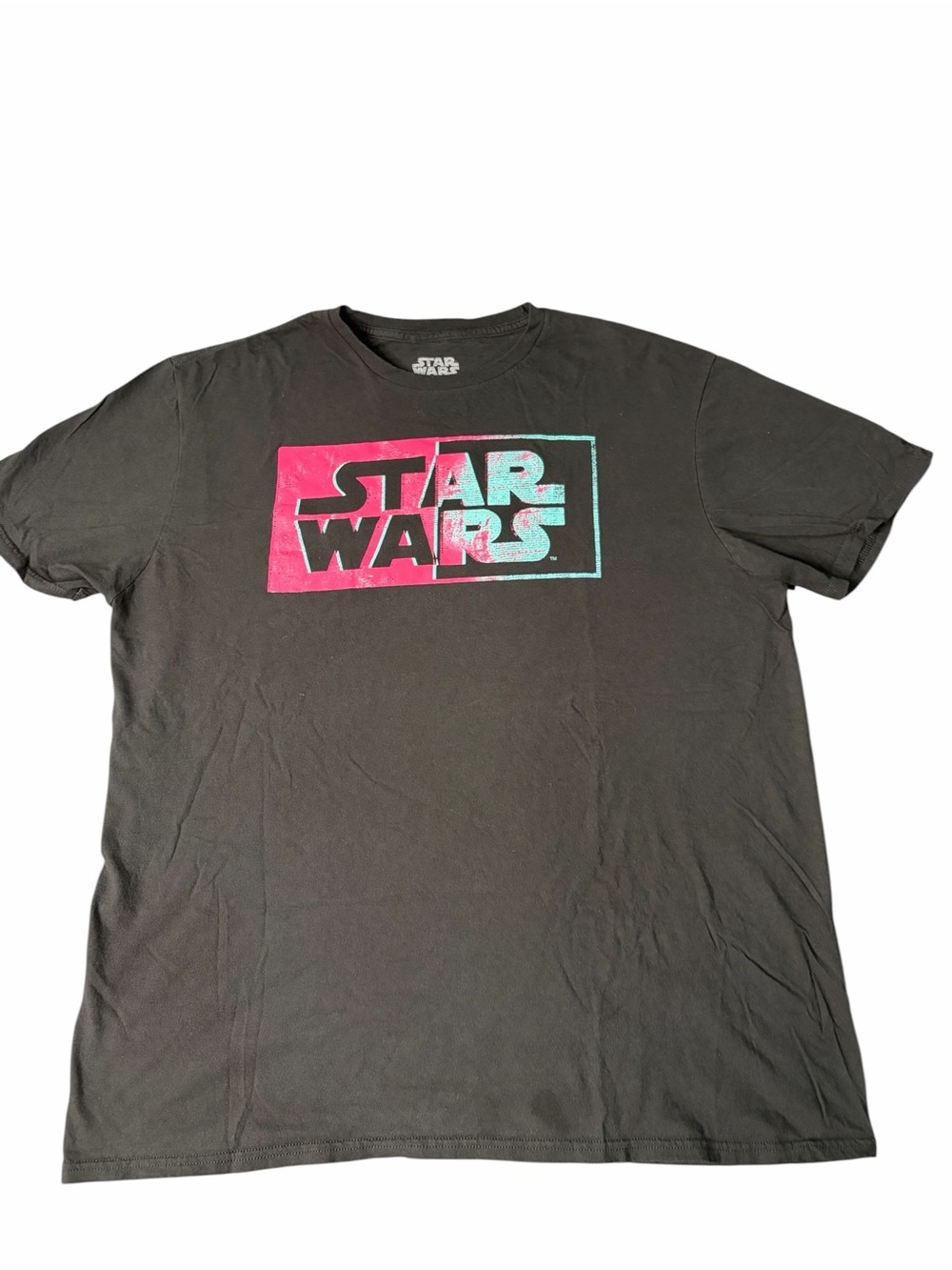 Star Wars Black T-Shirt with Pink and Aqua Logo